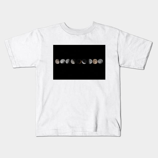 Moon Phases 2023 Kids T-Shirt by Jim Cumming